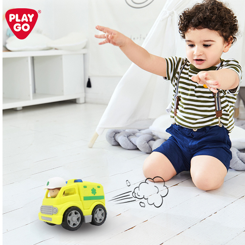 Playgo On-The-Go Mini Unisex Plastic Ambulance Toy for Children Classic Educational Baby Toy Packaged in Boxes