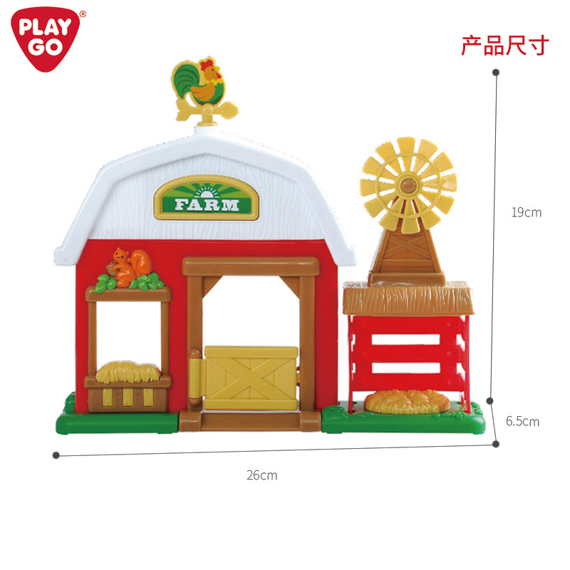 Playgo BUSY FARM LIFE Unisex Toy Set Cartoon Farm Scene Manor Pretend Play with Country Farm for Children