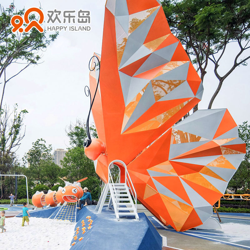 Butterfly Theme Park Amusement Equipment Factory Design Customization Installation Playground Slides Swing Seesaw Rocking Horse