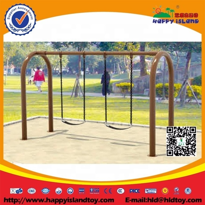 Popular outdoor plastic playground  double swings sport sets park amusement playground equipment kids and adults for sale