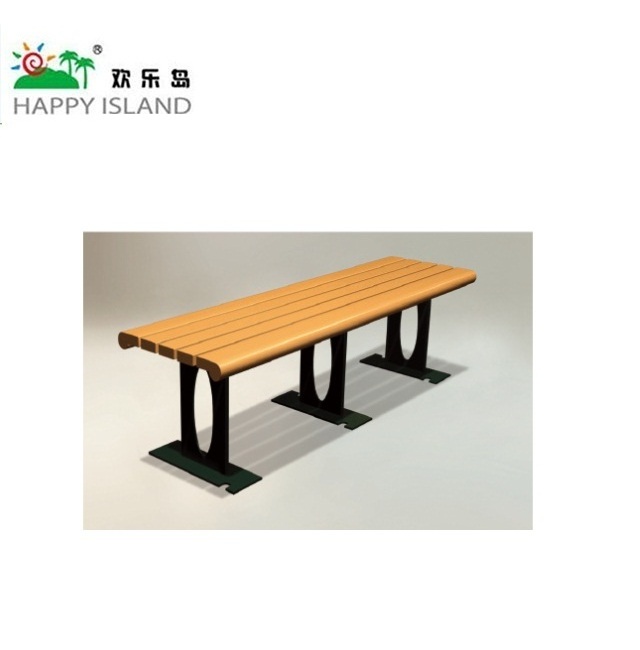 Outdoor Steel Legs Wood Seaters Slats Park Bench With Back Garden Bench Chair Hotel Swimming Pool Multi-functional Benches