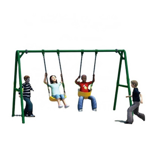 Popular outdoor plastic playground  double swings sport sets park amusement playground equipment kids and adults for sale