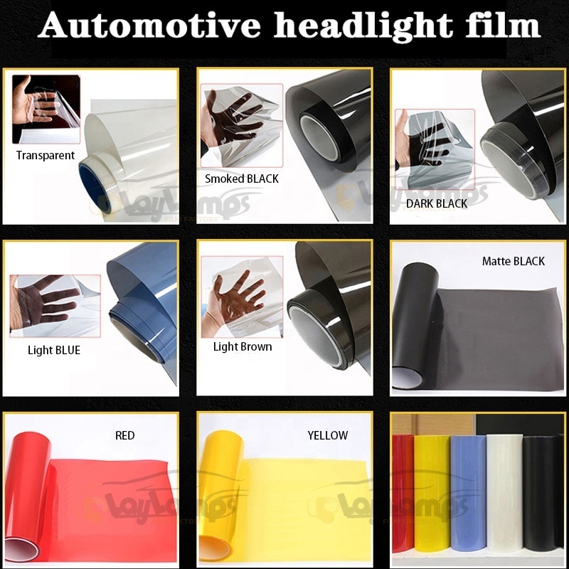 PLAYLAMPS TPH Protective Taillight Decal Smoke Light Black Headlight Tint Film Car Lamp Film