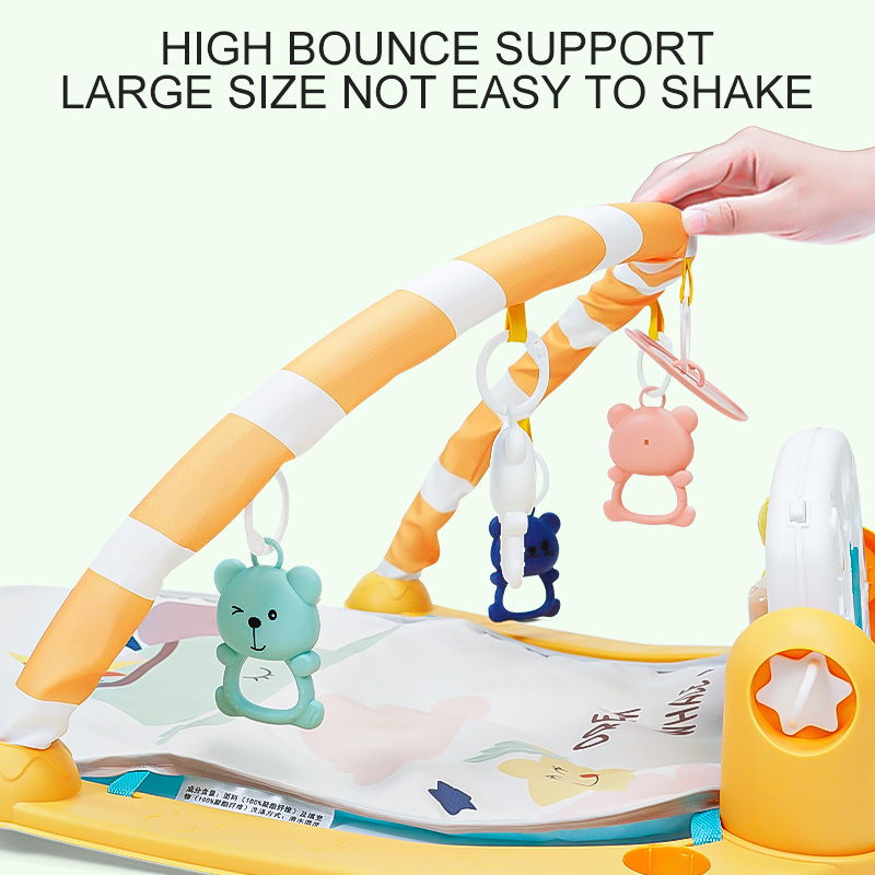 Wholesale Comfortable Kids Musical Activity Gym Baby Play Mat Piano Fitness Rack Mat with Light