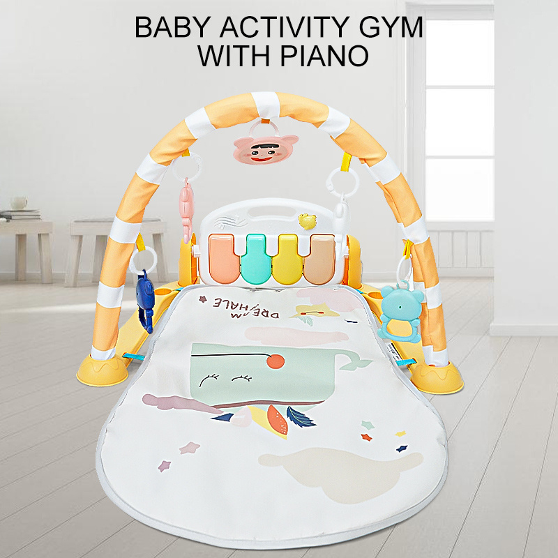 Wholesale Comfortable Kids Musical Activity Gym Baby Play Mat Piano Fitness Rack Mat with Light