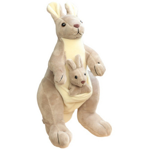 Kangaroo Stuffed Animal Cute Mother Kangaroo Doll with PP Filling Cotton Plush Perfect Birthday Gift Children Chic Throw Pillow