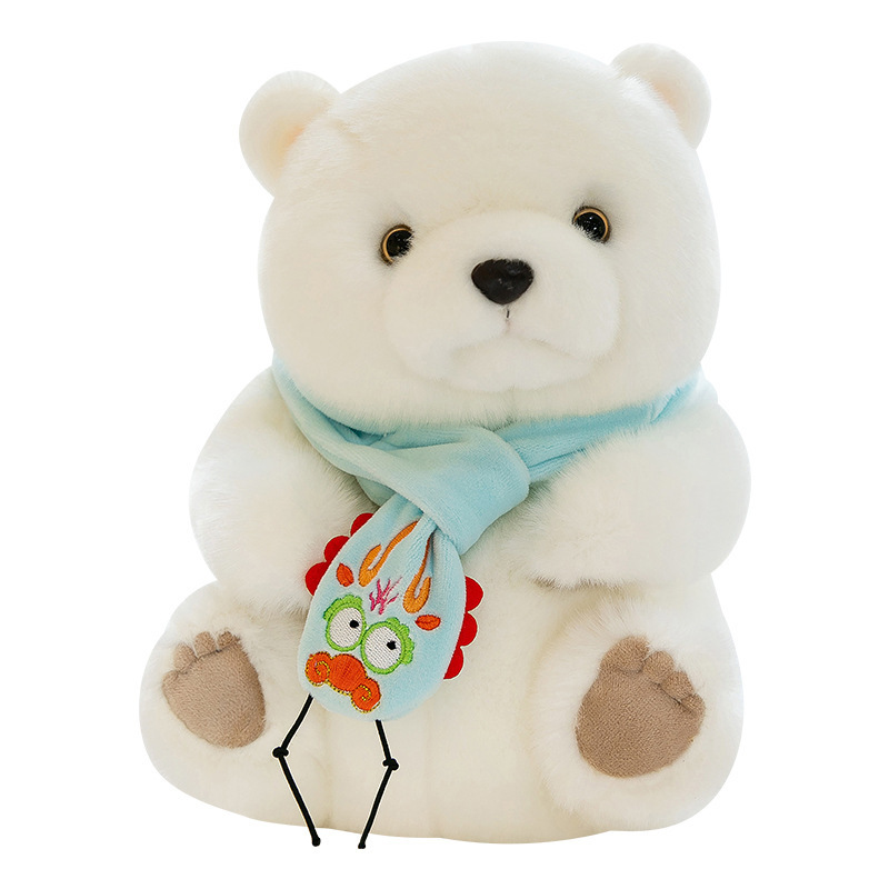 High quality polar bear doll plush toy scarf teddy bear foreign trade doll wholesale children's gift