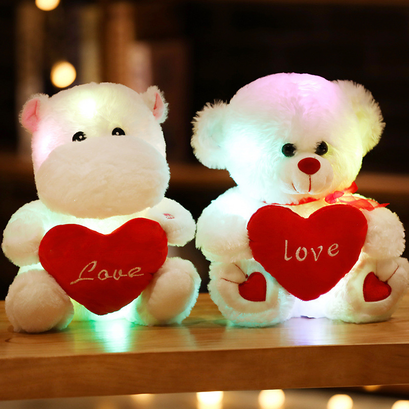 LED Light Teddy Bear Doll Unicorn Alpaca Bear Owl Birthday Gift Animal Plush Toys Wholesale Unisex Customized Colour PP Cotton