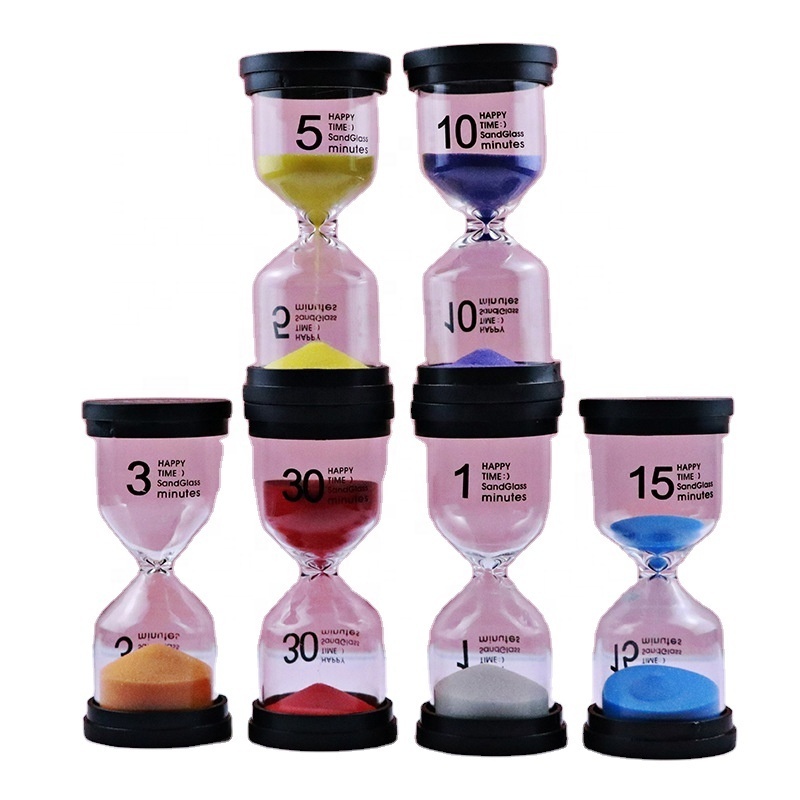 Sand Timer 6 Colors Hourglass 1/3/5/10/15/30 Minutes Sandglass Timer Sand Clock for Kids Games Classroom Kitchen Home decoration