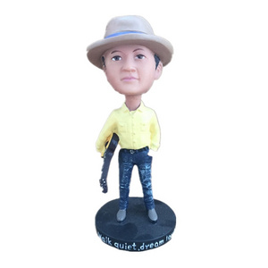 Customized Asian Musician bobblehead dolls Music player figurine