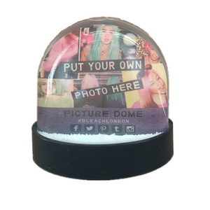 OEM Photo insert plastic snow globe kids DIY photo snow dome Customized picture insert photo snow globe