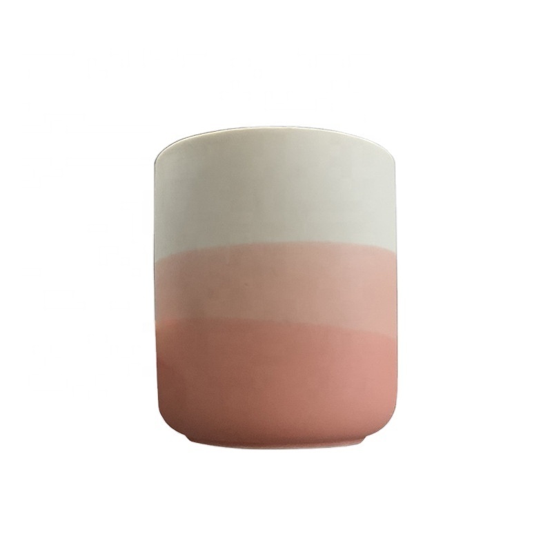 Creative Home ceramic candle cups DIY scented candle container gradient colors candle stick wholesale