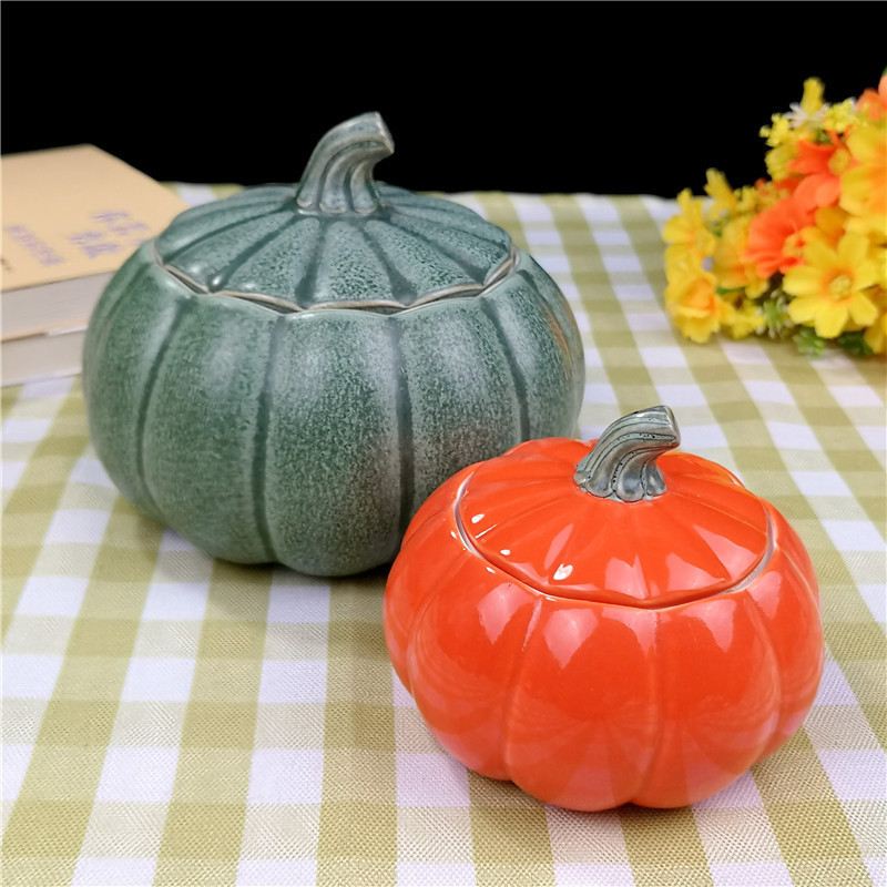 Decoration Pumpkin container Candle holder Cute Large size halloween pumpkin jar wholesales