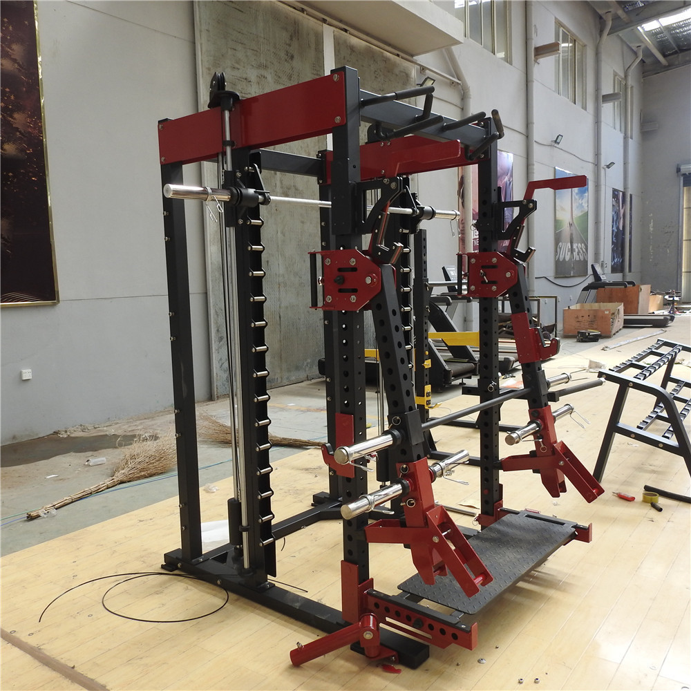 Commercial Fitness Equipment J hooks multi power rack cage smith squat gym machine