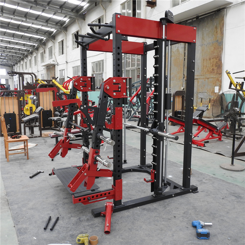 Commercial Fitness Equipment J hooks multi power rack cage smith squat gym machine