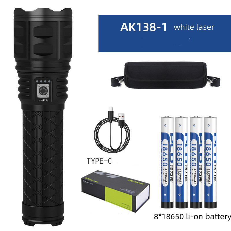 1800 m 8 *18650 Batteries Long Runtime Class 3B NM1 White Laser Beam  Flashlight Outdoor