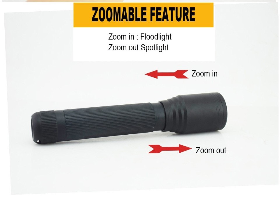 Zoomable Flashlight Dry Cell 3*D