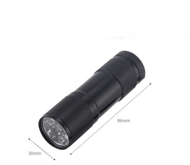 9-LED Aluminum EDC Flashlight Emergency Torch with 3AAA Battery Metal LED Light for Outdoor Use