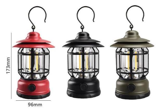 Rechargeable Retro Metal Camping Light Dimmable Candle Lamp Camping Lantern