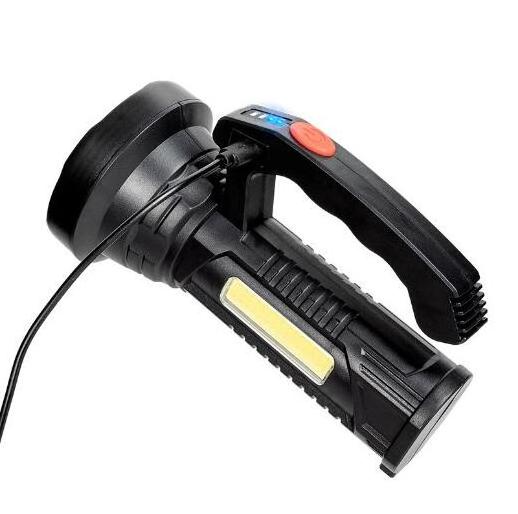 USB Rechargeable Spotlight Flashlight Battery Powered Handheld Flash Lights