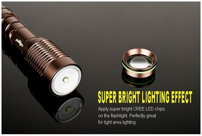 PLD-K280-A Super Bright Gold Flashlight Rechargeable with Tail Button Switch for Emergency Use Made of Durable Aluminum Alloy