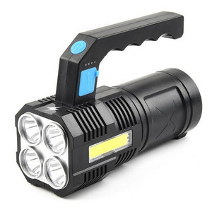 LED Handle Plastic Four Head Search Light Flashlight