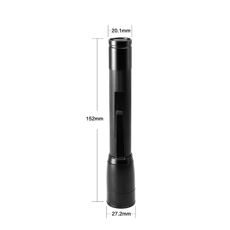 Super Bright 3W Mini Led Zoomable Pen Flashlight Clip Small Size Dry battery AA Flashlight Torch Lights