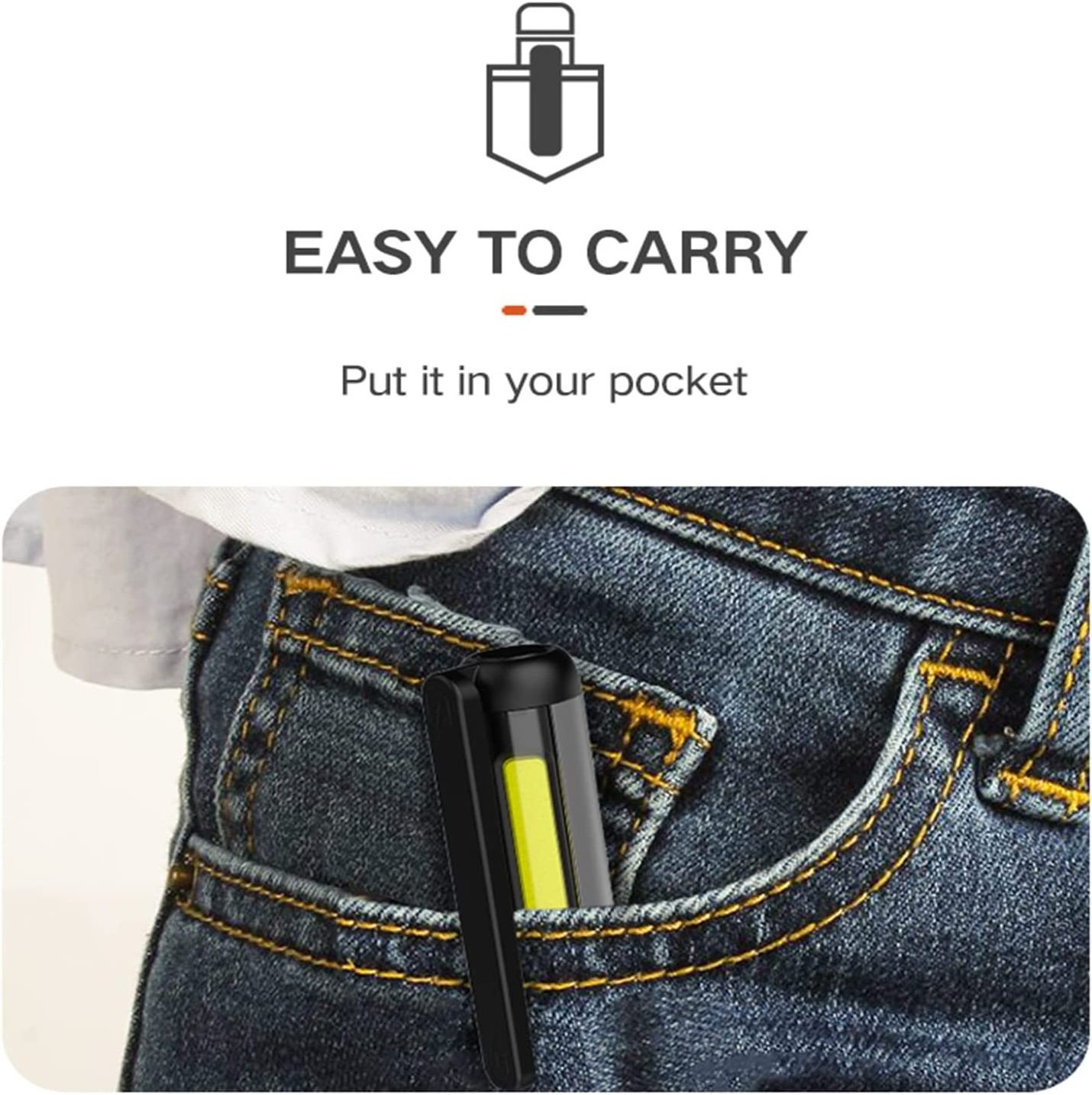 Magnetic Rechargeable Pocket Pen Flashlight