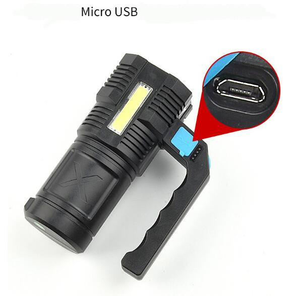 LED Handle Plastic Four Head Search Light Flashlight