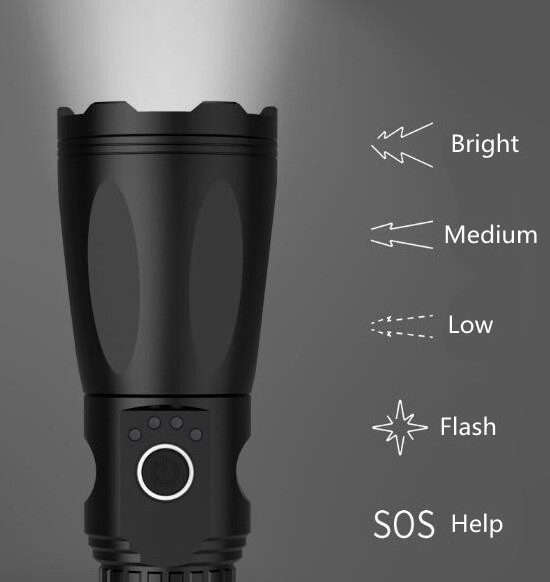 Upgraded Powerful 2000 High Lumens P70 LED Chip 10000 mAh Battery Portable Led Flashlight 26650