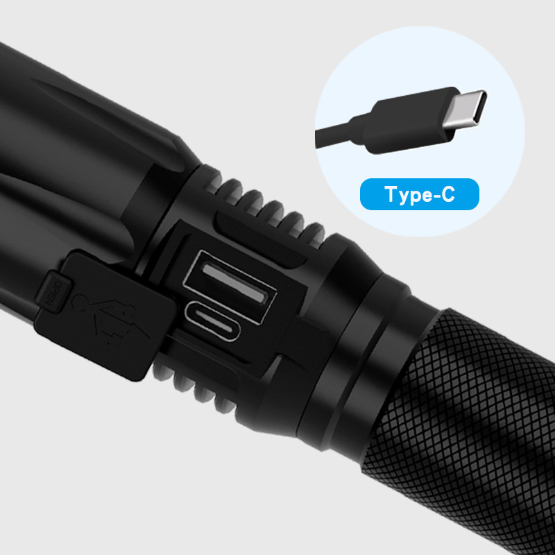 New Design Bright Small Zoomable Fast Charge LED Flashlight