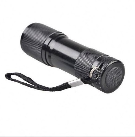 9-LED Aluminum EDC Flashlight Emergency Torch with 3AAA Battery Metal LED Light for Outdoor Use