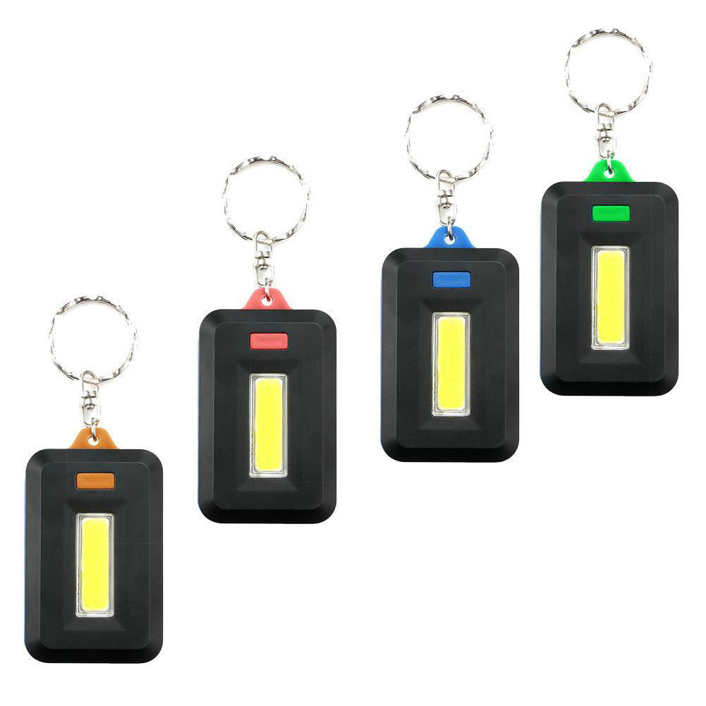 COB Plastic Keychain Ring Light 3 pcs AAA Hiking Bag Emergency Light Promotion Gift