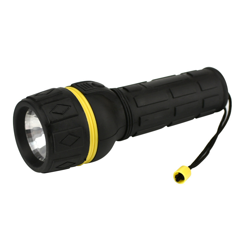 PVC Material 2 PCS D Cell Rubber Flashlight