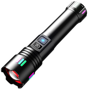 High-Power White Laser Flashlight with Telescopic Zoom Bright Light with Type-C Charging 80 Lm/W Luminous Efficiency