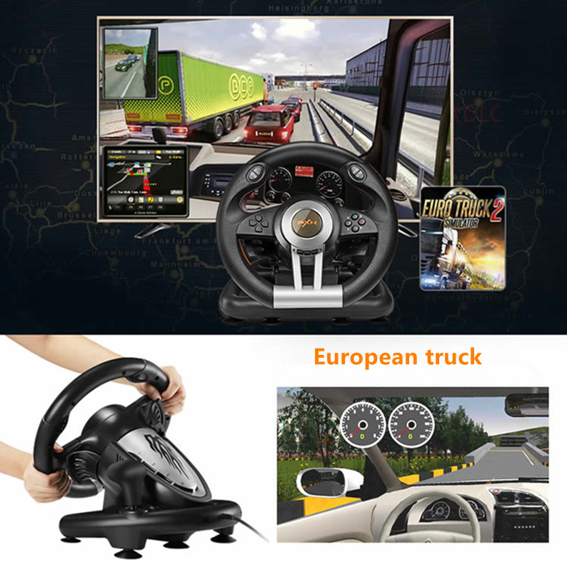 PXN V3 Pro USB 180 degree PC gaming steering wheel, Car racing game steering wheel for PC/PS3/PS4/Xbox