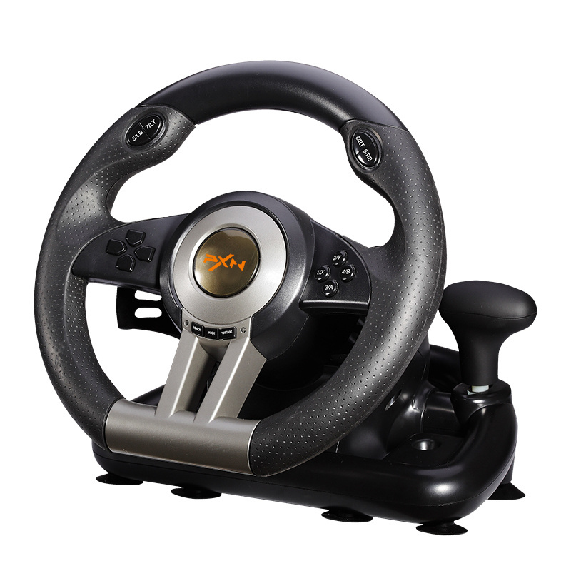 PXN V3 Pro Double Vibration Steering Wheel for XBOX ONE & SERIES, PS3, PS4, PC, Switch (With pedals, clamp)