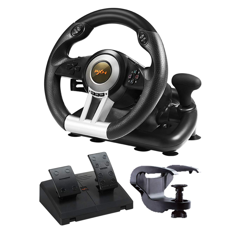 PXN V3 Pro 180 Degree Vibration Gaming Steering Wheel for Xbox series, for PS4, SWITCH, PC , Racing Wheel with Pedals