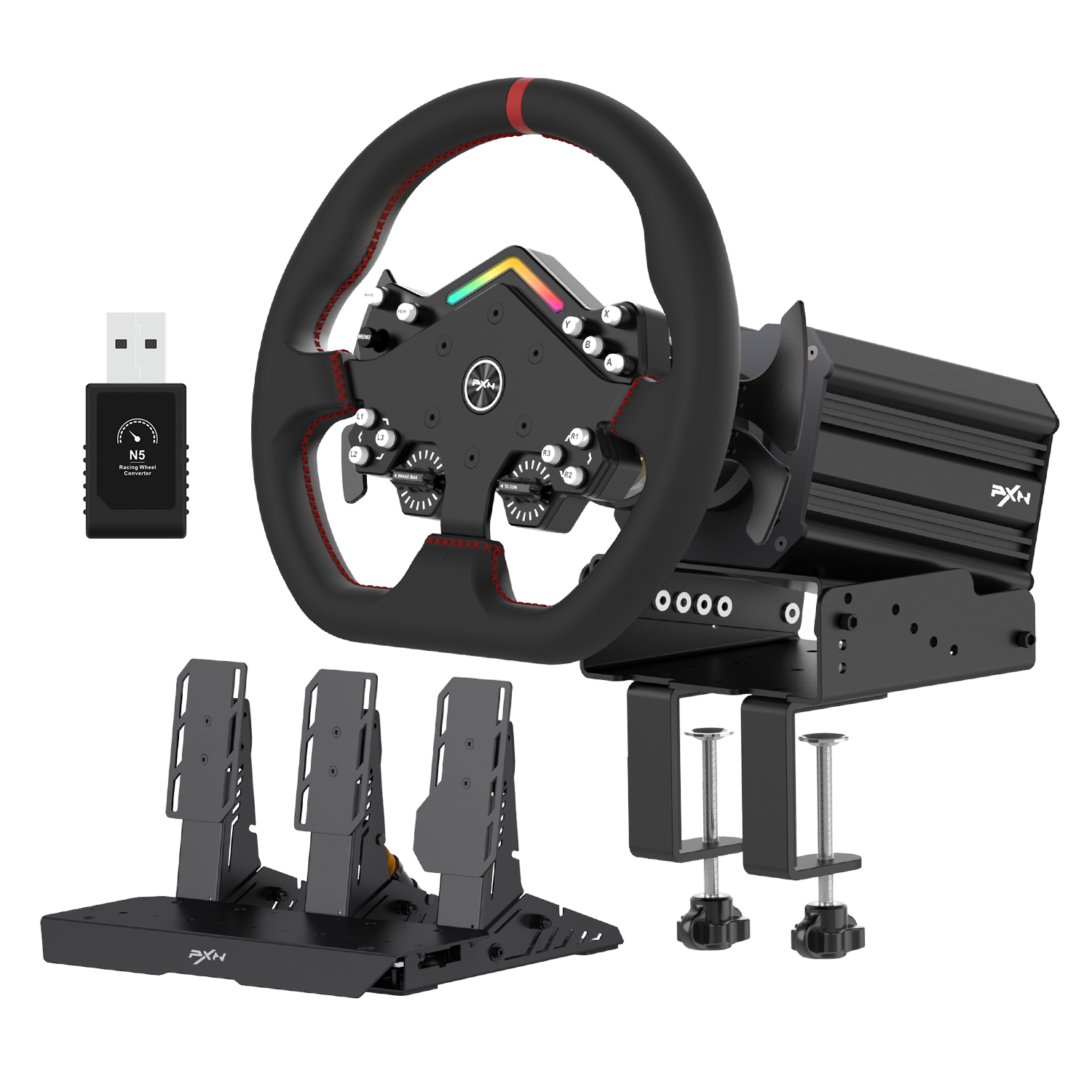 PXN V12lite bundle direct drive gaming steering racing wheel simulator wheel with 11inches dial 6nm force