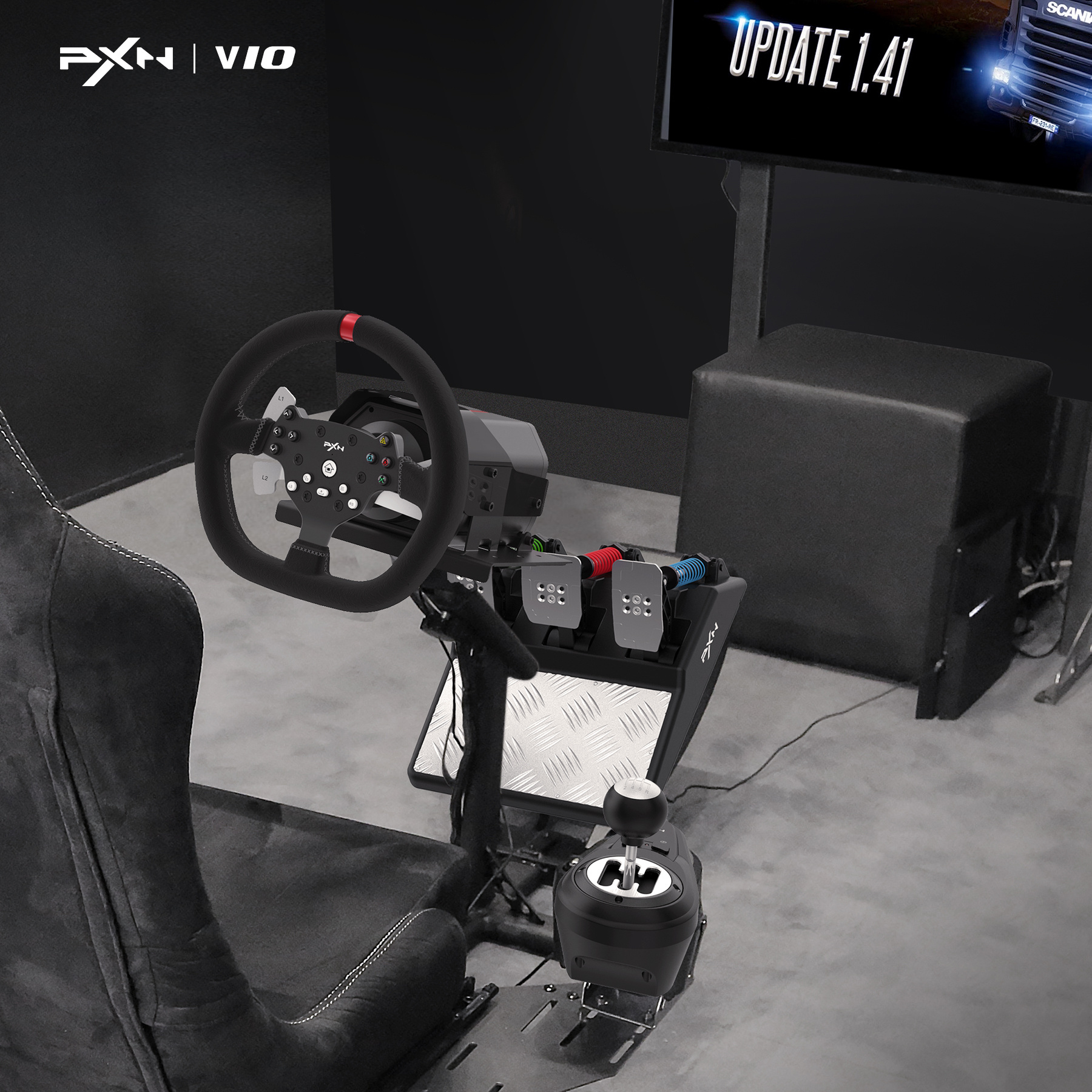 PXN V10 Direct Drive Wheel Base Motion Driving Simulator Sim Racing PC Car Games Force Feedback Gaming Steering Wheel And Pedals