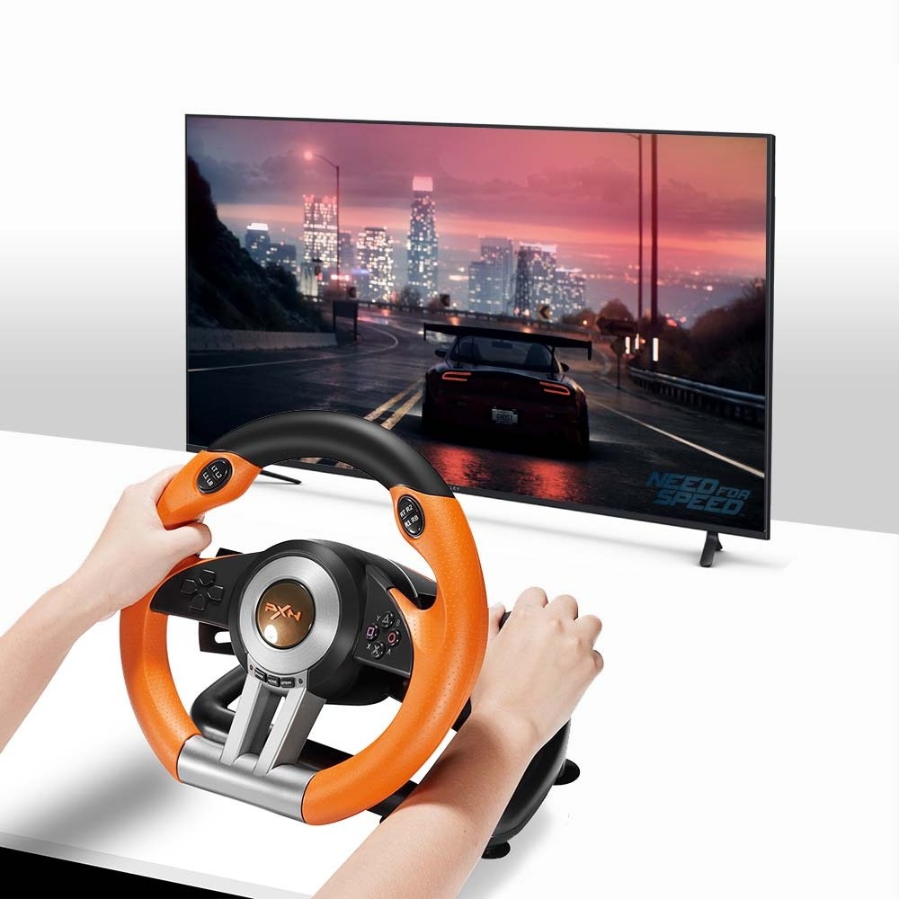 PXN V3 Pro Top Seller- 6-in-1 USB 180 degree Car racing game steering wheel for PC/PS3/PS4/Xbox