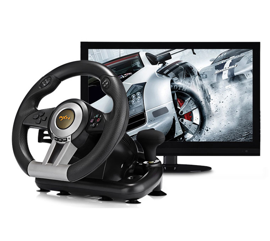 PXN V3 pro Vibration Dual Motor USB Racing Game Steering Wheel with Foldable Pedal for PS3 PS4 Xbox One, XBOX SERIES