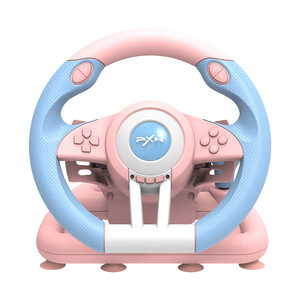 New design upgrade PXN V3Pro Blue Pink color gaming racing steering wheel linear pedals with gas and braking control