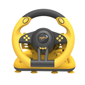 New upgrade PXN V3Pro yellow black color gaming racing steering wheel controller with 180 turning angles for switch games