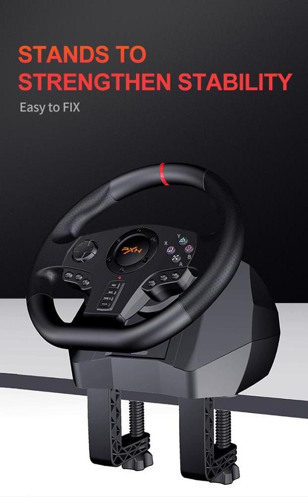 PXN V900 900 Degree Racing Steering Wheel for xbox series, xbox one, switch, ps4, ps3, pc