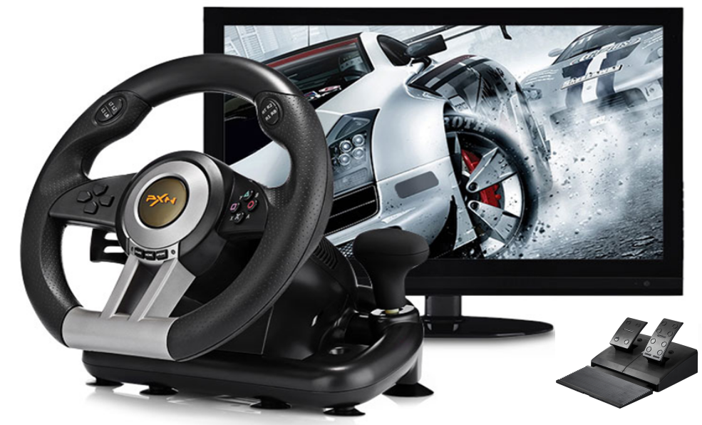 PXN V3 Pro 180 Degree Racing Steering Wheel for PC/PS4/PS3/Switch/Xbox