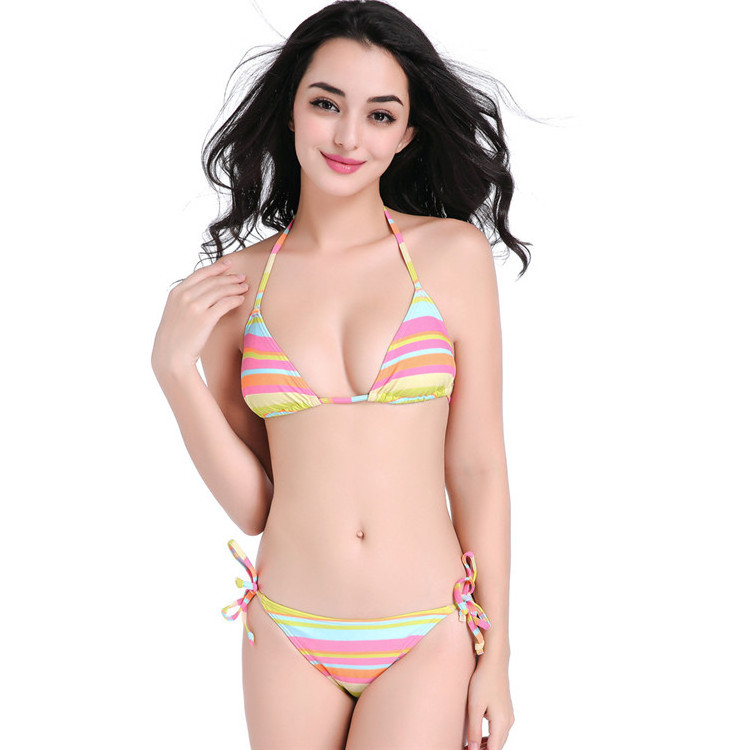 In Stock Trendy Changing Color Sexy Tight Women Bikini Swimwear