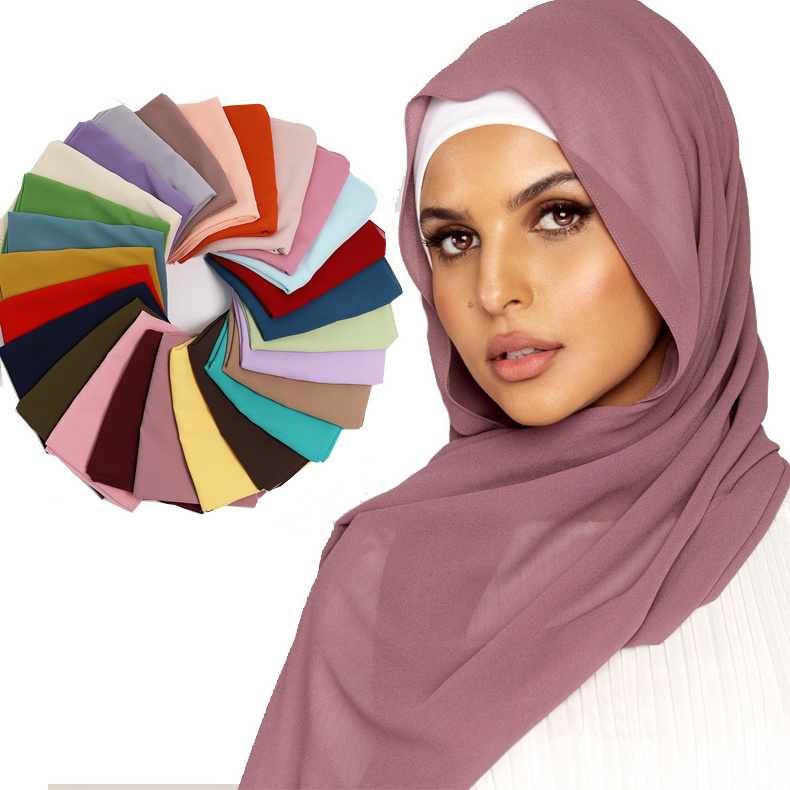 Latest arrival top quality hijab on sale Wholesale Hijab Prefect Matching Plain Shawl Muslim Women Scarf Matching Chiffon Hijab