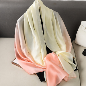 Colors New design Summer style airline scarf gradient color luxury fashion custom design square silk scarf