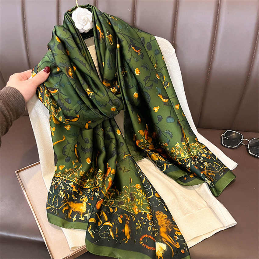 European nordic Charmeuse New silk satin scarf  manufacture islam Israel hijab Colored bulk